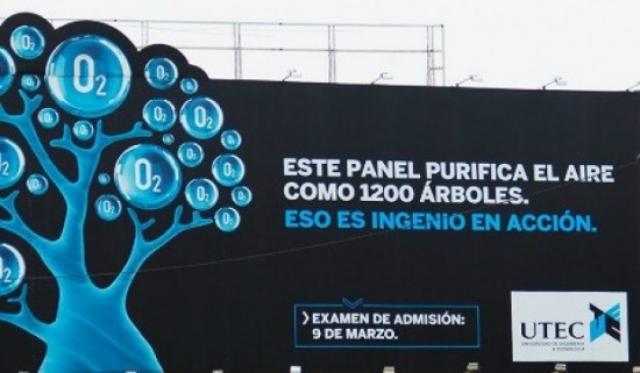 Cidade peruana ganha outdoor que purifica o ar