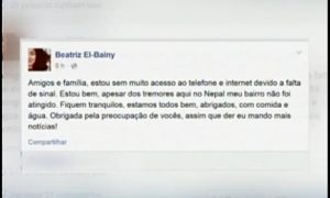 Missionária de Cabo Frio, RJ, vivencia terremoto no Nepal e posta relato Beatriz, que foi ao país pa