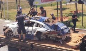 Pedro Piquet capota durante corrida e está hospitalizado em Goiânia; vídeo