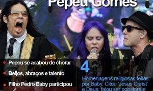 Pepeu Gomes chora ao lado de Baby do Brasil em show histórico com filho