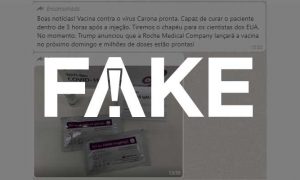 É #FAKE que imagem mostre vacina contra o coronavírus feita por cientistas dos EUA