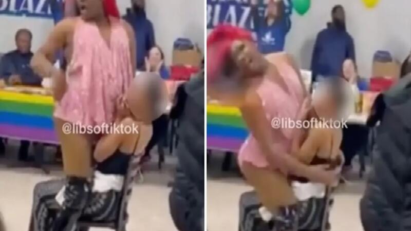 Drag queen faz dança erótica em cima de aluna